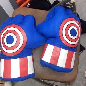Kid's Captain America Plush Boxing Gloves Smash Fists Roleplay Costume Avengers